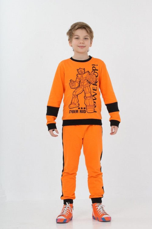 Cyber Kid Turuncu Erkek Çocuk Eşofman Takım LP-23WIN-060